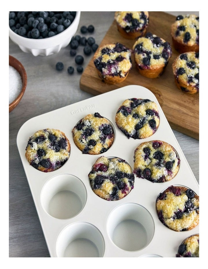 Reserve 12 Cup Muffin Pan PFAS-free ceramic non-stick in Cream White