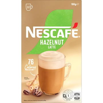 Nescafe Hazelnut Latte Coffee Sachets 10 pack