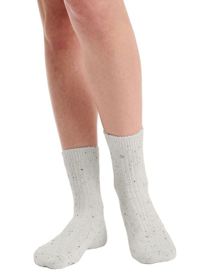 Fleck Winter Blend Crew Sock 2 Pack in Grey/Black