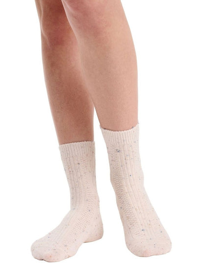 Fleck Winter Blend Crew Sock 2 Pack in Cream/Blue