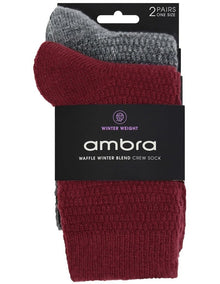 Waffle Winter Blend Crew Sock 2 Pack in multi