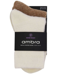 Waffle Winter Blend Crew Sock 2 Pack in Multi