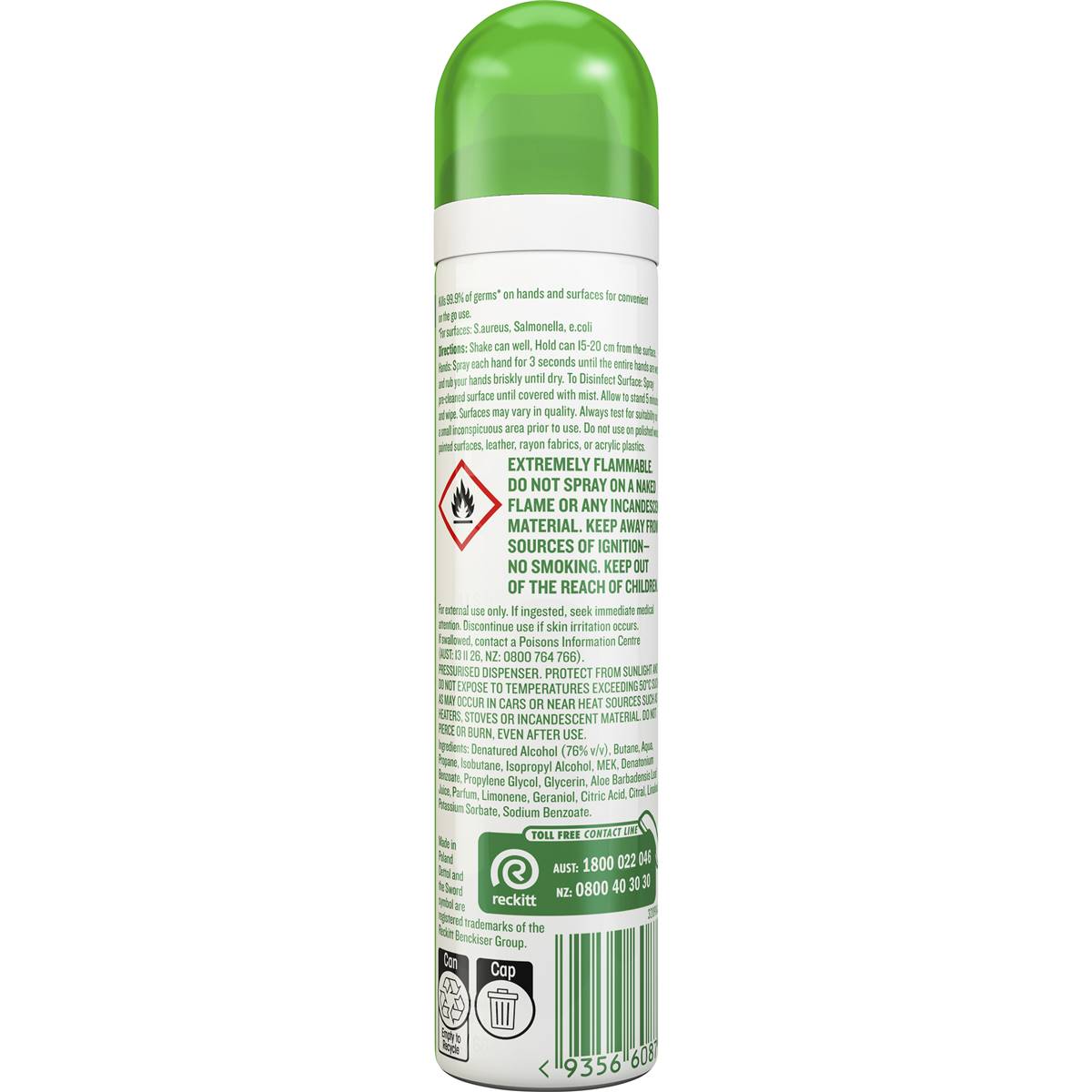 Dettol Antibacterial 2 In 1 Hand & Surface Sanitiser Spray 90mL