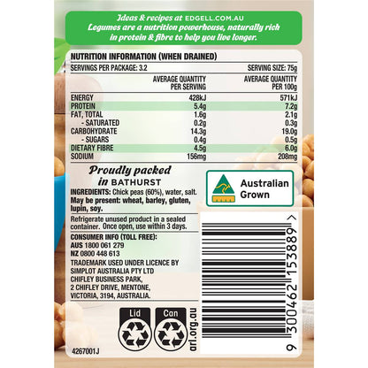 Edgell Australian Grown Chickpeas 400g