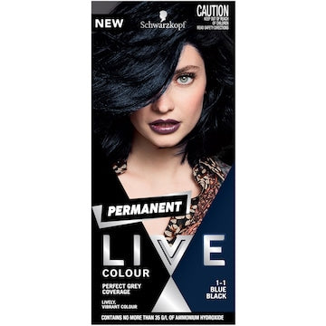 Schwarzkopf Live 1-1 Blue Black Permanent Hair Dye each