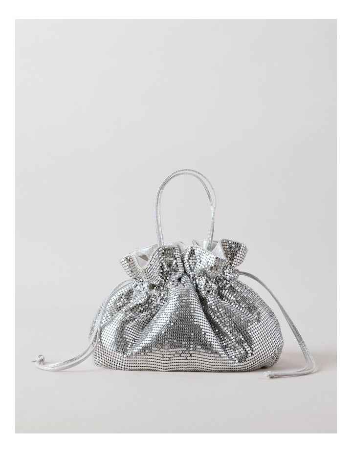 Mollie Glomesh Crossbody Bag in Silver