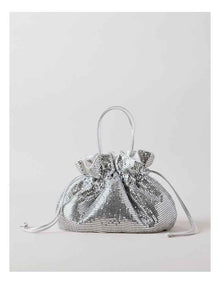 Mollie Glomesh Crossbody Bag in Silver