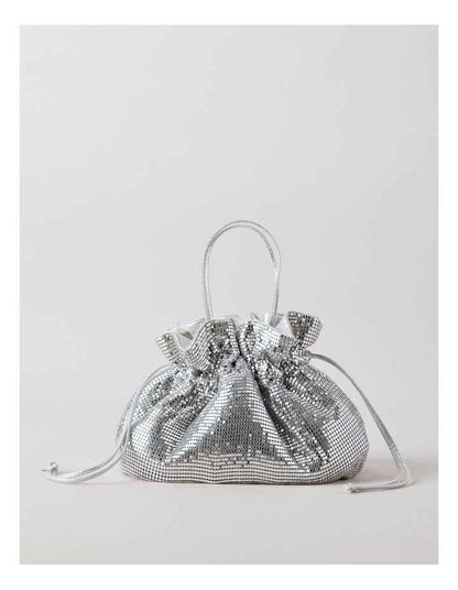 Mollie Glomesh Crossbody Bag in Silver