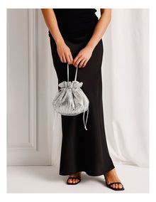 Mollie Glomesh Crossbody Bag in Silver