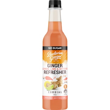 Buderim Ginger Refresher Cordial Lemon Lime & Bitters 750mL