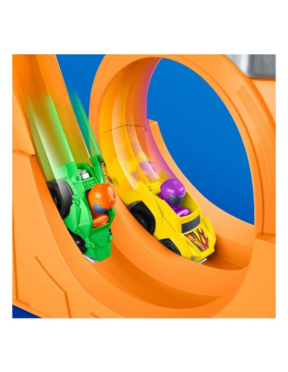 Little People Hot Wheels Spiral Stunt Speedway Toddler Race Track Playset