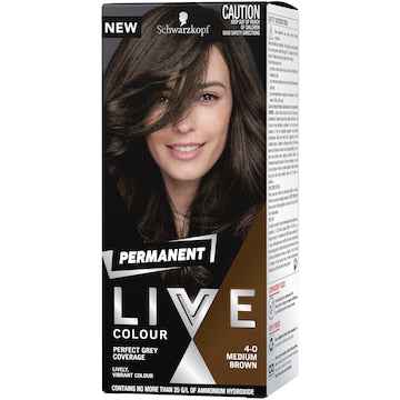 Schwarzkopf Live 4-0 Medium Brown Permanent Hair Dye each