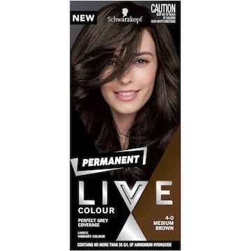 Schwarzkopf Live 4-0 Medium Brown Permanent Hair Dye each