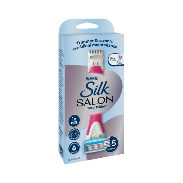 SCHICK SILK SALON TOTAL BIKINI RAZOR & TRIMMER KIT +1  REFILL BLADE 1 EACH