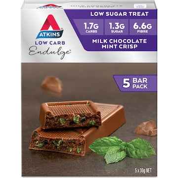 Atkins Low Carb Endulge Milk Chocolate Mint Crisp 5 pack