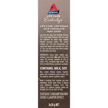 Atkins Low Carb Endulge Milk Chocolate Mint Crisp 5 pack