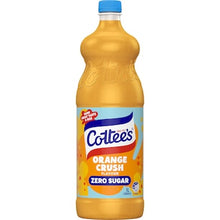 Cottee's Zero Sugar Orange Cordial Orange Crush Sugar Free 1L