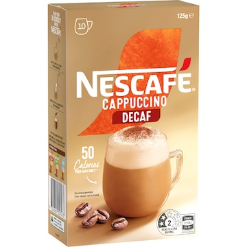 Nescafe Cappuccino Decaf Coffee Sachets 10 pack