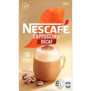 Nescafe Cappuccino Decaf Coffee Sachets 10 pack
