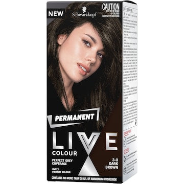 Schwarzkopf Live 3-0 Dark Brown Permanent Hair Dye each