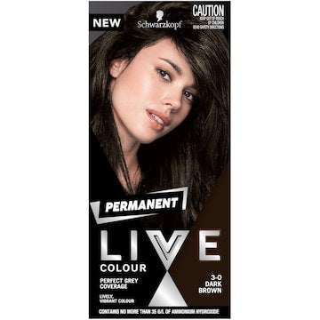 Schwarzkopf Live 3-0 Dark Brown Permanent Hair Dye each