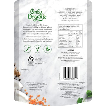 Only Organic Nourishing Bowl Creamy Pumpkin & Pearl Barley Risotto 300g