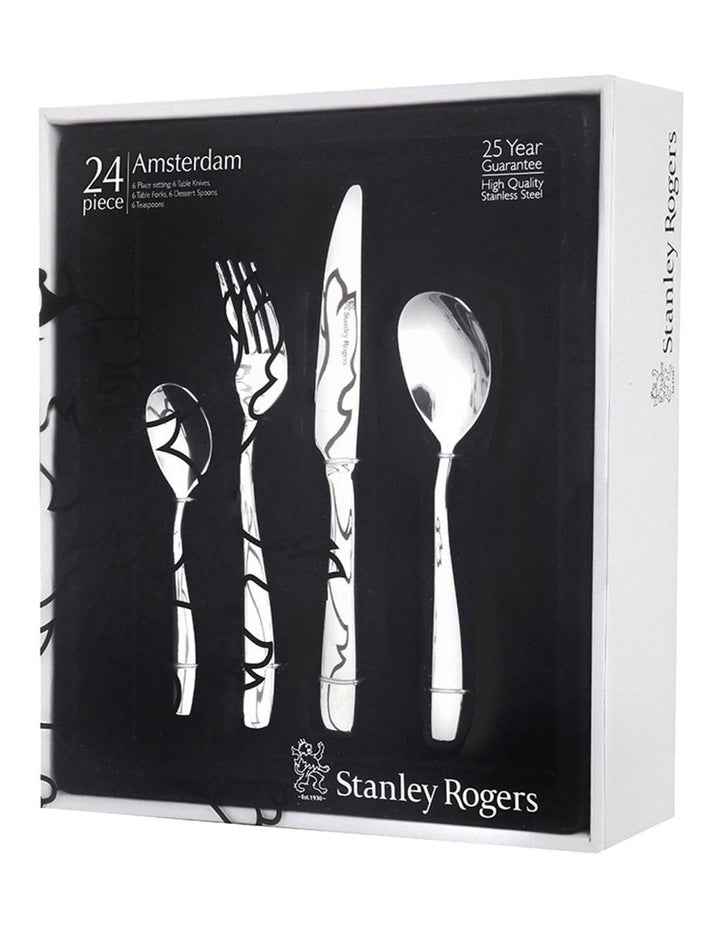 Amsterdam Cutlery Set 24 Piece in Silver