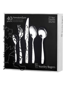 Amsterdam Cutlery Set 40 Piece in Silver
