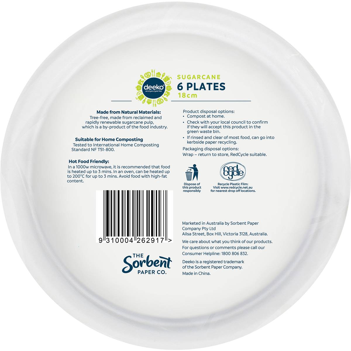 Deeko Sugarcane Side Plates Assorted 6 Pack