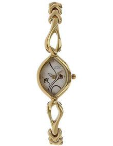 Raga Flora Silver Dial Analog Metal Strap Watch in Gold