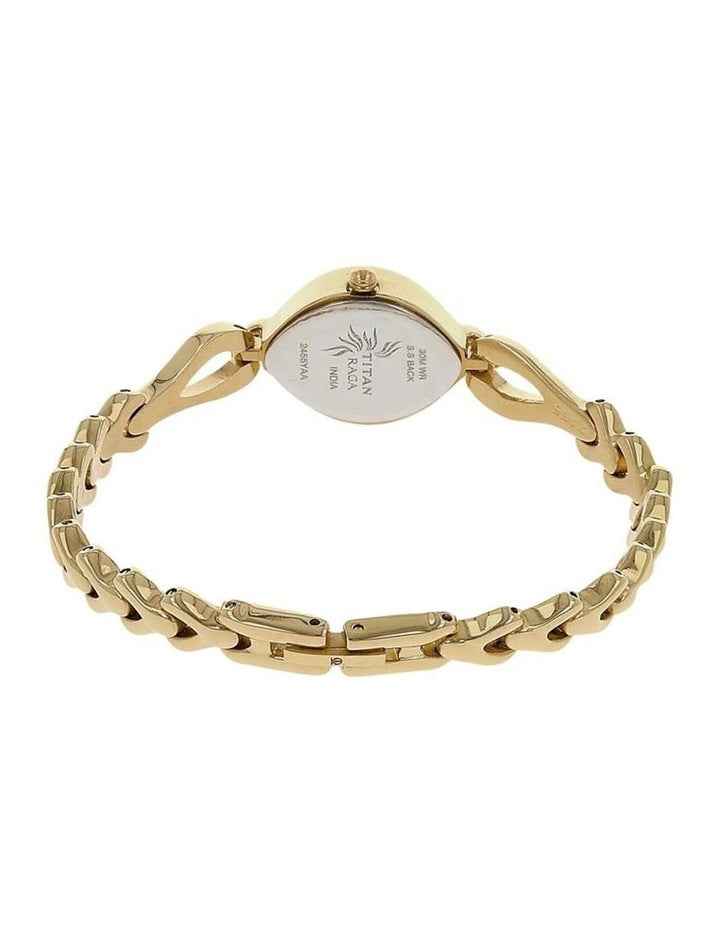 Raga Flora Silver Dial Analog Metal Strap Watch in Gold