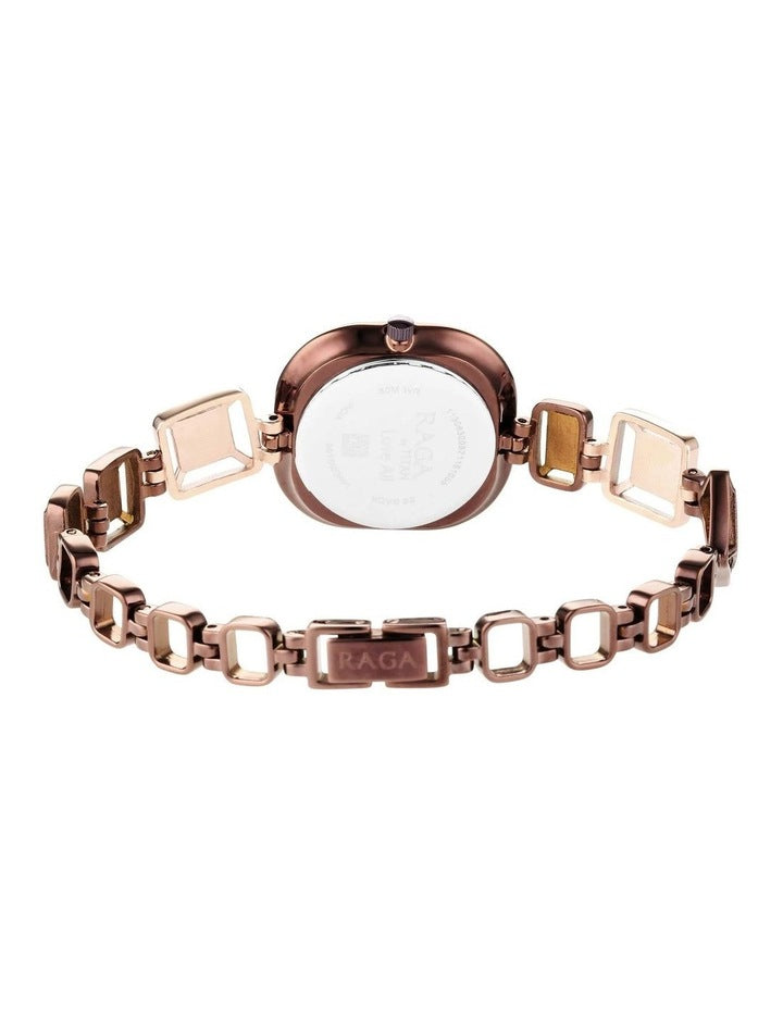 Raga Dial Analogue Metal Strap Watch in Brown