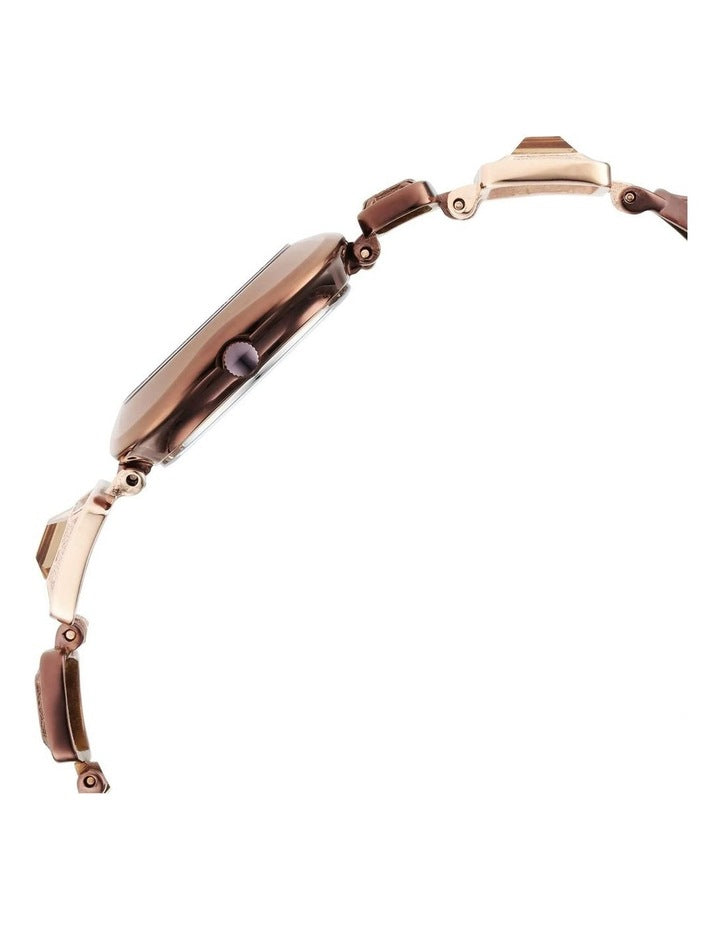 Raga Dial Analogue Metal Strap Watch in Brown