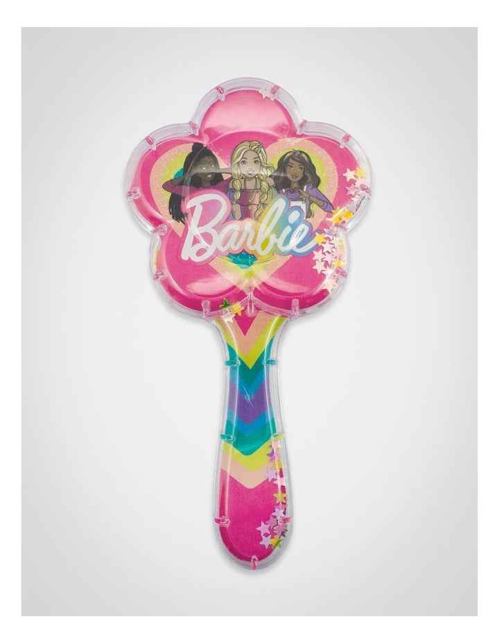 Glitter Hairbrush with Flower Design