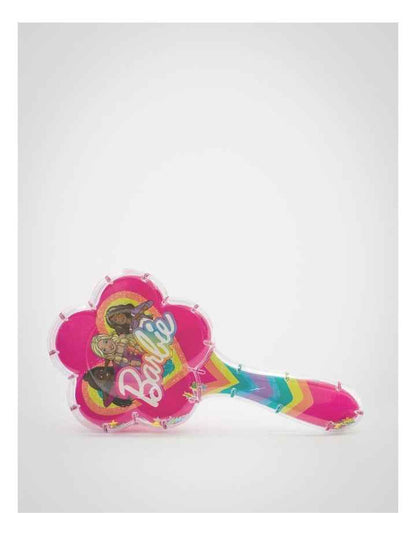 Glitter Hairbrush with Flower Design