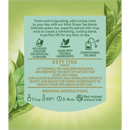 Twinings Green Tea & Mint Tea Bags 10 Pack