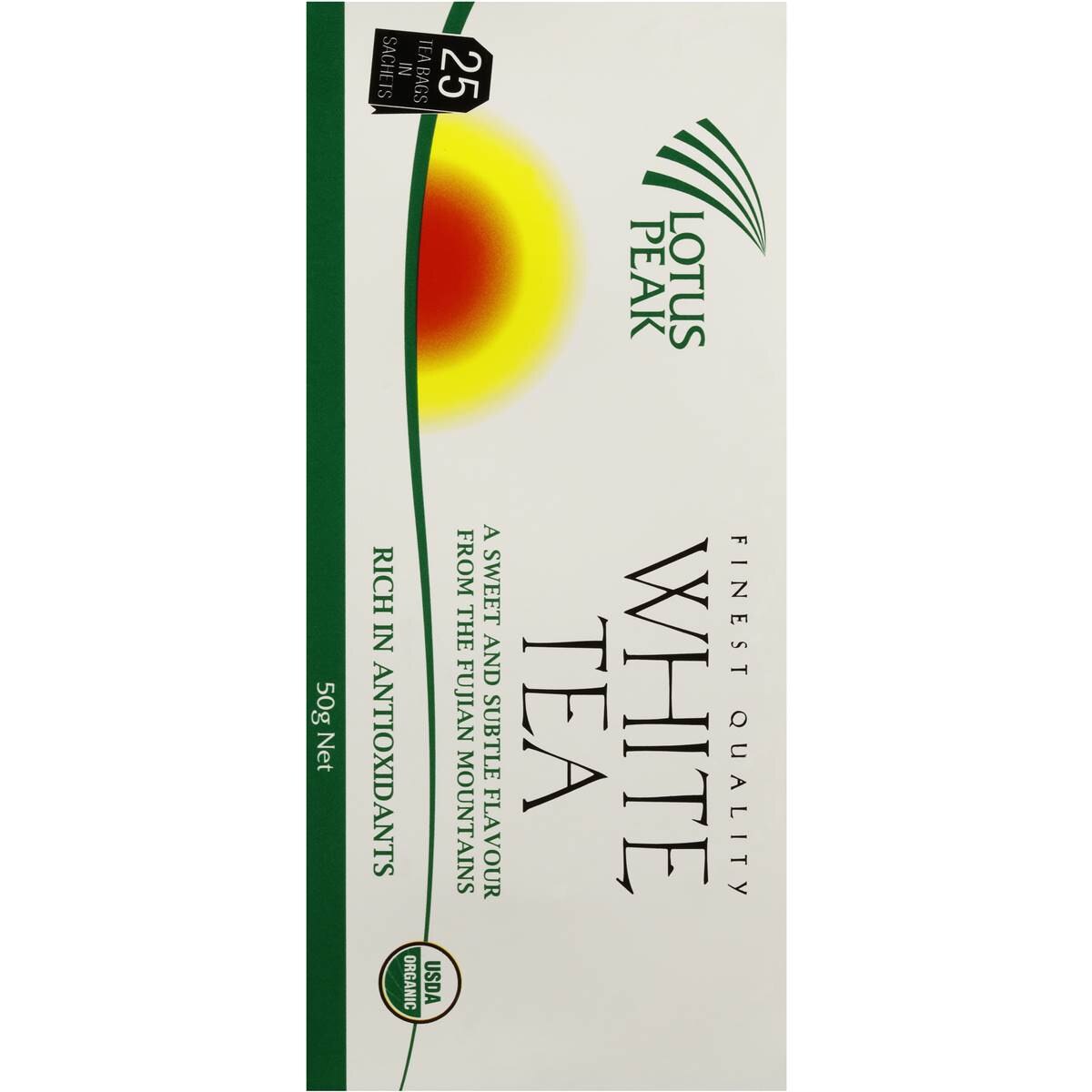 Lotus Peak White Tea Bags 25 Pack 50g