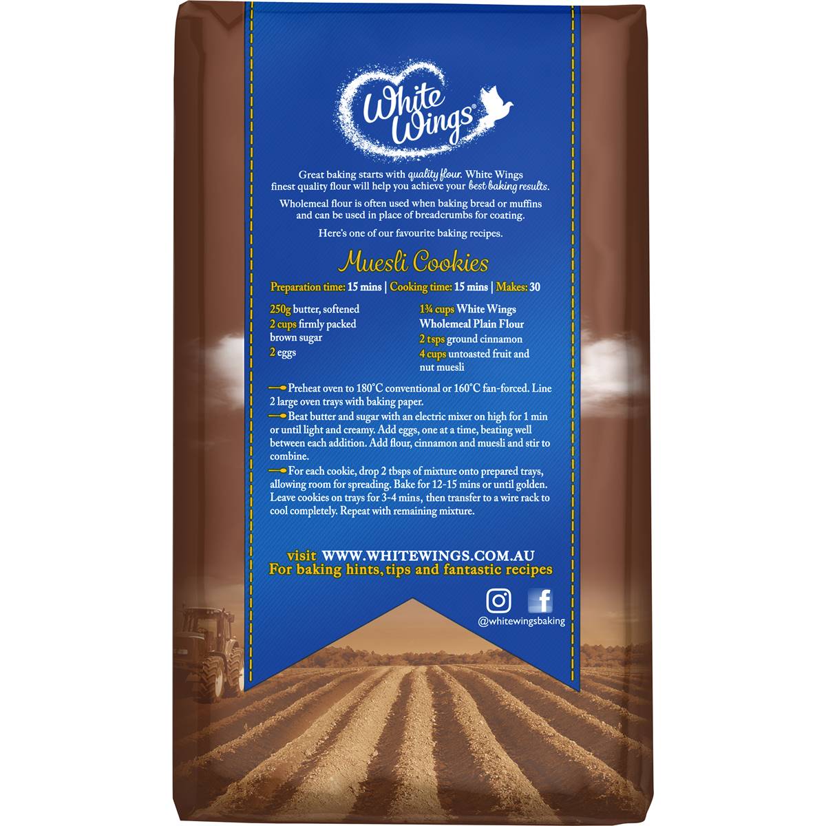 White Wings Plain Flour Wholemeal 1kg