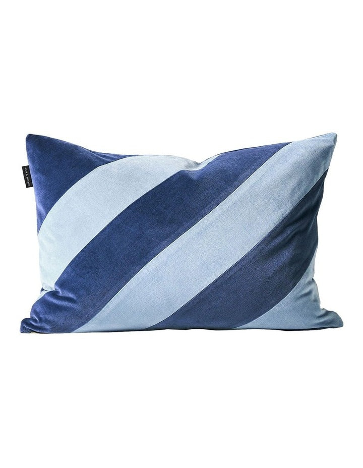 Luxury Velvet Stripe Cushion in Royal