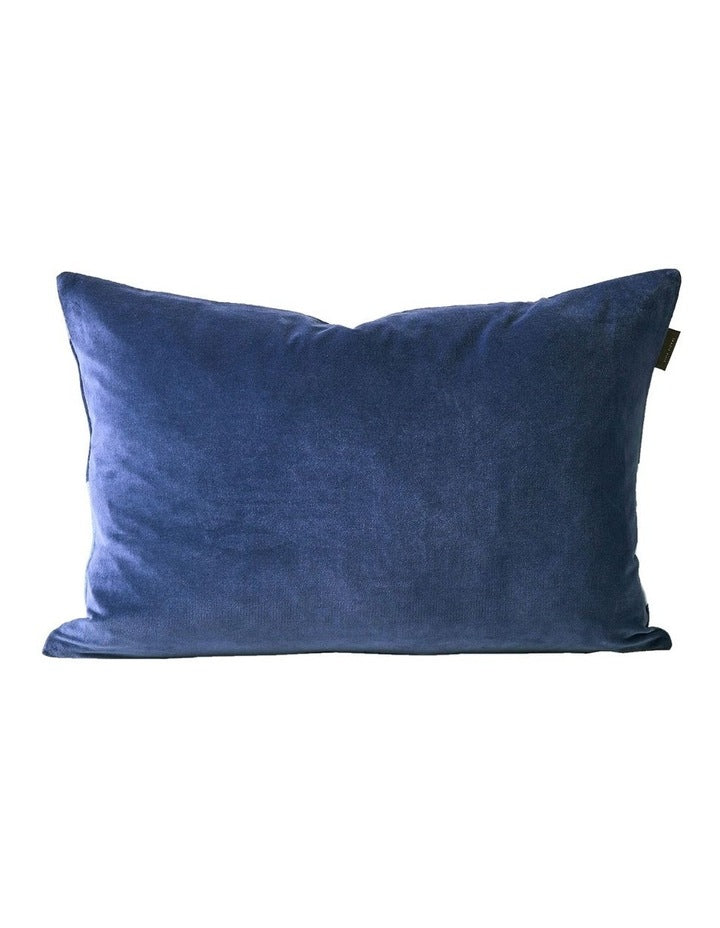 Luxury Velvet Stripe Cushion in Royal