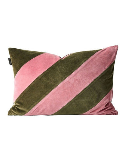 Luxury Velvet Stripe Cushion in Orchid