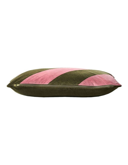 Luxury Velvet Stripe Cushion in Orchid