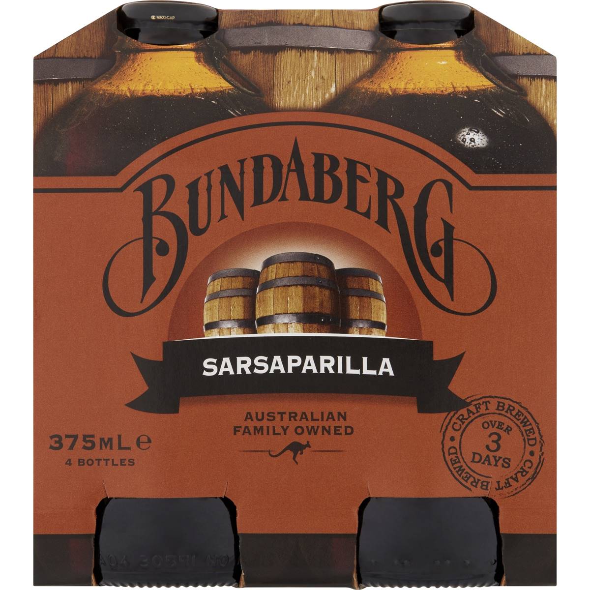 Bundaberg Sarsaparilla 375ml x4 Pack