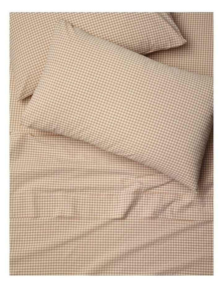 Stonewashed Cotton Sheet Set in Soft Caramel Gingham