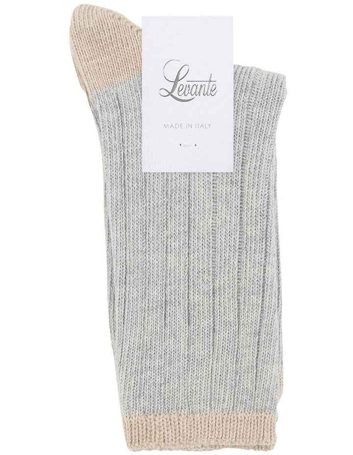 Serena Chunky Rib Crew Sock in Cloud