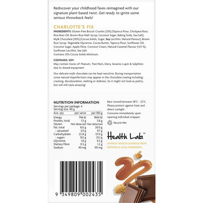 Health Lab Charlotte's Fix Caramel Choc Bars Plant Based Gluten Free 160g