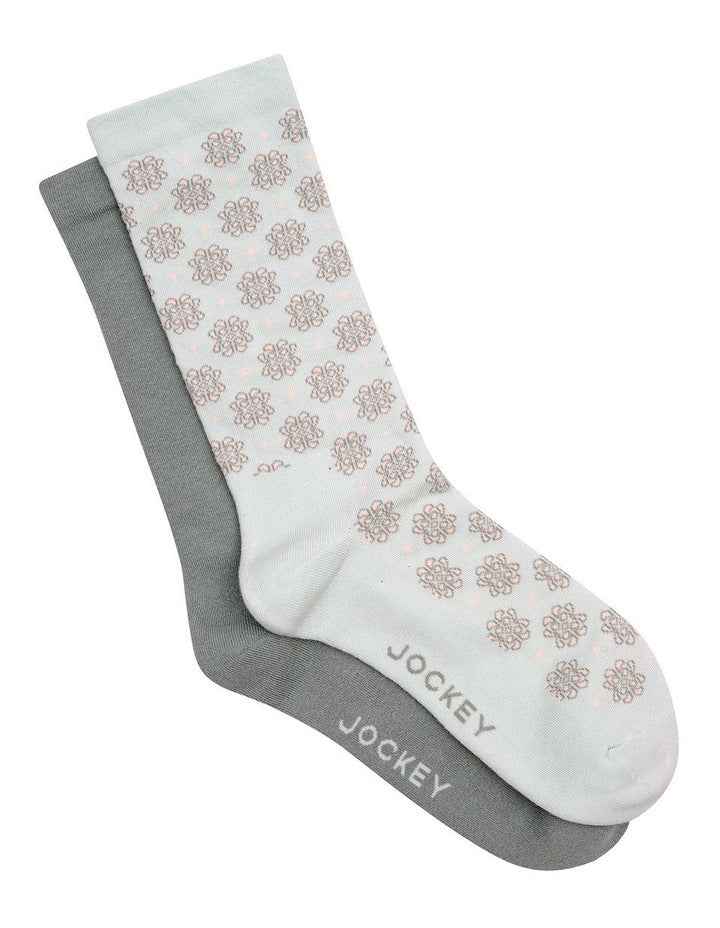 Circulation Pattern Crew Socks 2 Pack in Muli