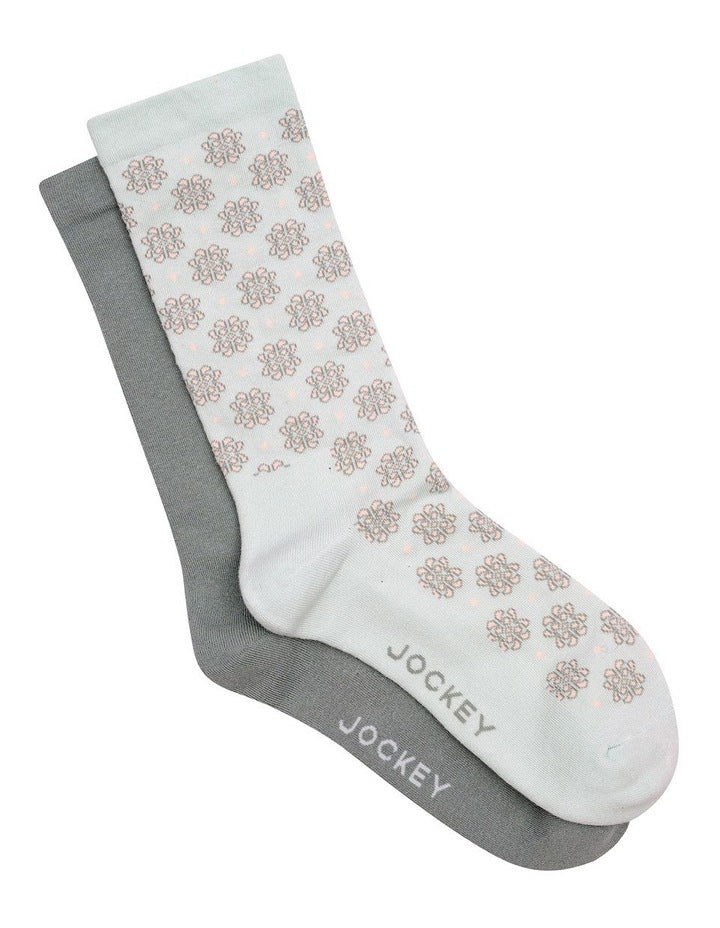 Circulation Pattern Crew Socks 2 Pack in Muli