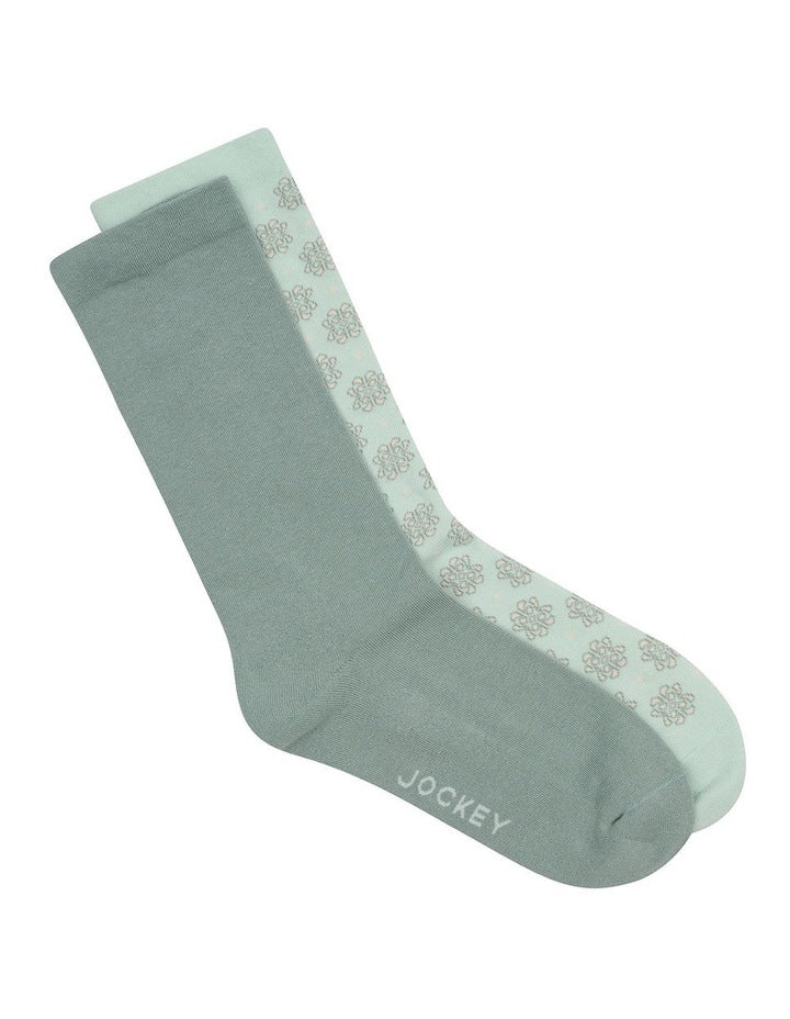Circulation Pattern Crew Socks 2 Pack in Muli