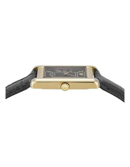 Rectangular Analogue Watch - Black Matte Dial